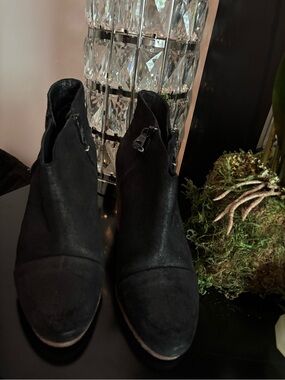 rag & bone Black Leather Ankle Boot — Zip Detail